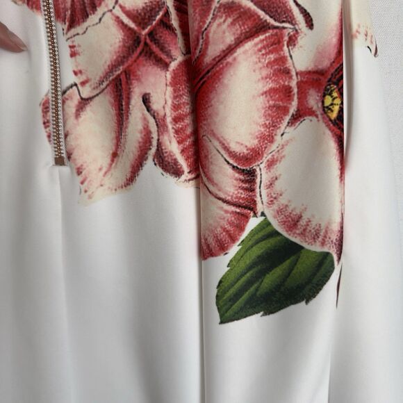 Ted Baker Dress Womens 2 Mint Pastel Scuba Knit Floral‎ Fit Flare Feminine Event - Picture 14 of 16